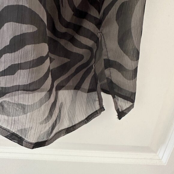 Betsey Johnson Gray Black Zebra Print Sheer Short Kimono OSFA Y2K Dark Boho - Picture 7 of 13
